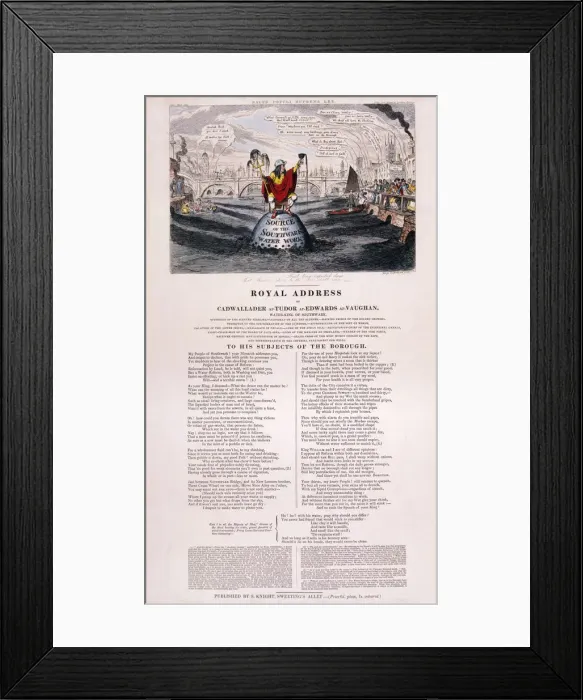 Framed Print : Purity of the River Thames, 1832. Artist: George Cruikshank Framed Print : Purity of the River Thames, 1832. Artist: George Cruikshank