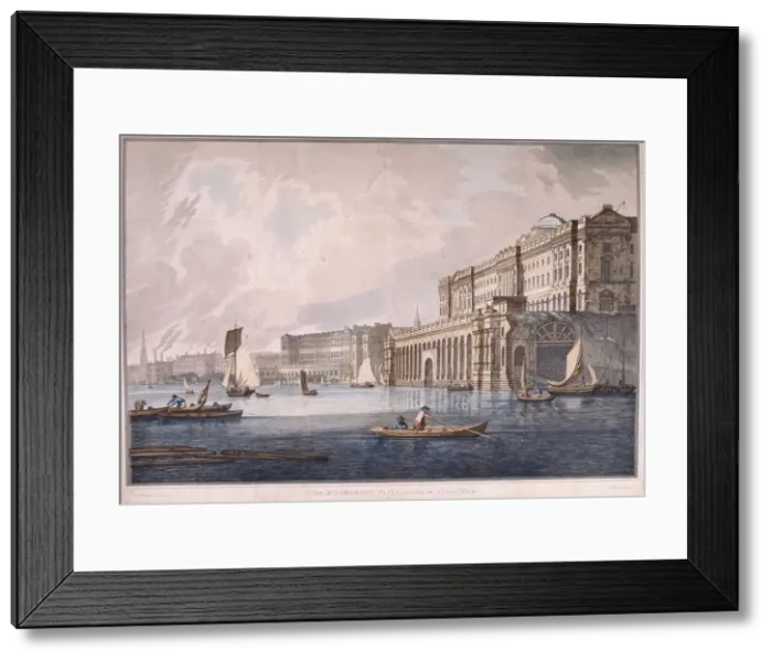 Framed Print : Somerset House, London, 1791. Artist: Joseph Constantine Stadler Framed Print : Somerset House, London, 1791. Artist: Joseph Constantine Stadler