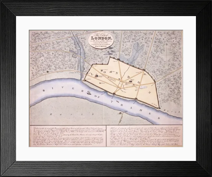 Framed Print : Map of London, c1000 Framed Print : Map of London, c1000