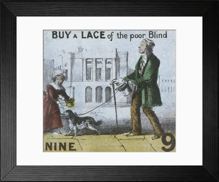 Framed Print : Buy a Lace of the poor Blind, Cries of London, c1840. Artist: TH Jones Framed Print : Buy a Lace of the poor Blind, Cries of London, c1840. Artist: TH Jones