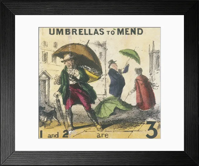 Framed Print : Umbrellas to Mend, Cries of London, c1840. Artist: TH Jones