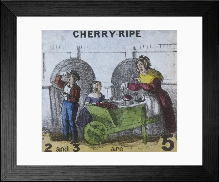 Framed Print : Cherry-ripe, Cries of London, c1840. Artist: TH Jones Framed Print : Cherry-ripe, Cries of London, c1840. Artist: TH Jones
