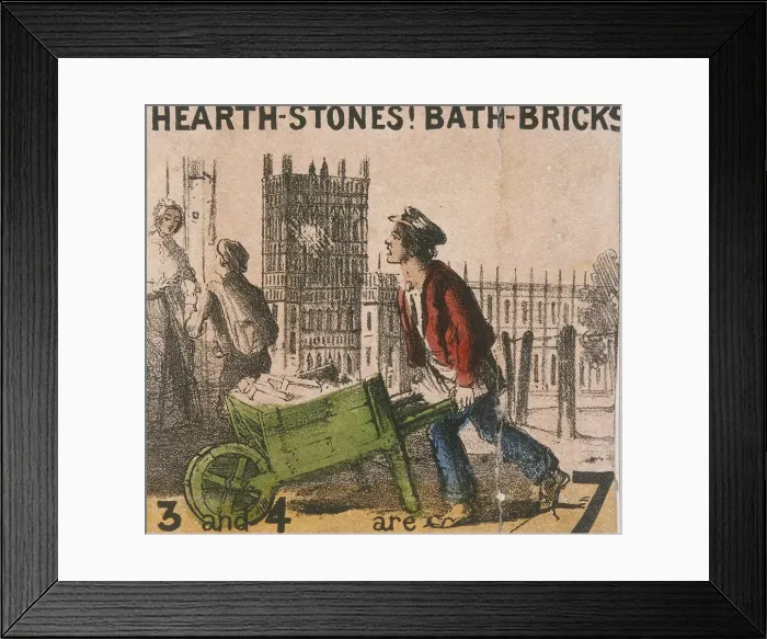 Framed Print : Hearth-stones! Bath-bricks!, Cries of London, c1840. Artist: TH Jones Framed Print : Hearth-stones! Bath-bricks!, Cries of London, c1840. Artist: TH Jones