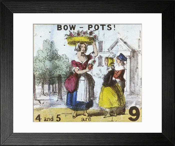Framed Print : Bow-pots!, Cries of London, c1840. Artist: TH Jones Framed Print : Bow-pots!, Cries of London, c1840. Artist: TH Jones