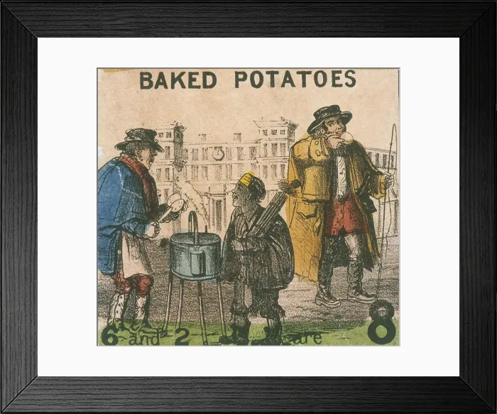 Framed Print : Baked Potatoes, Cries of London, c1840. Artist: TH Jones Framed Print : Baked Potatoes, Cries of London, c1840. Artist: TH Jones