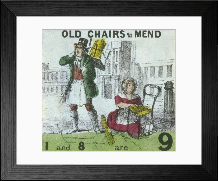 Framed Print : Old Chairs to Mend, Cries of London, c1840. Artist: TH Jones Framed Print : Old Chairs to Mend, Cries of London, c1840. Artist: TH Jones