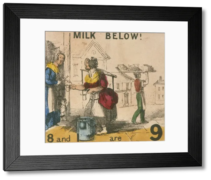Framed Print : Milk Below!, Cries of London, c1840. Artist: TH Jones Framed Print : Milk Below!, Cries of London, c1840. Artist: TH Jones