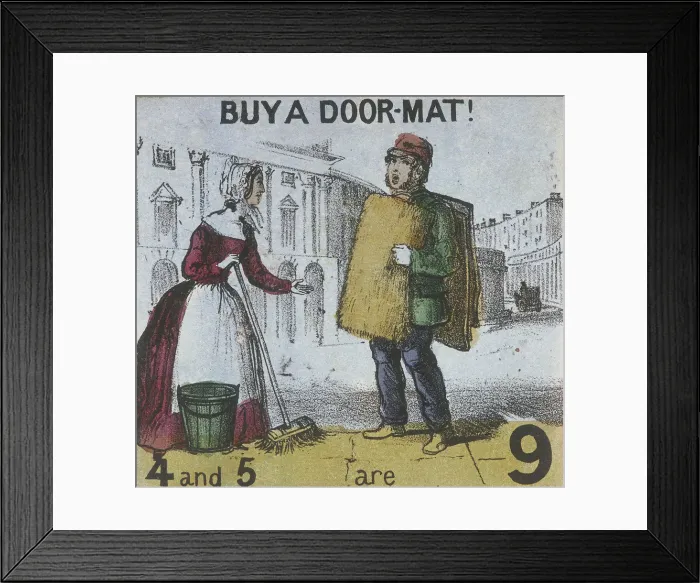 Framed Print : Buy a Door-mat!, Cries of London, c1840. Artist: TH Jones Framed Print : Buy a Door-mat!, Cries of London, c1840. Artist: TH Jones
