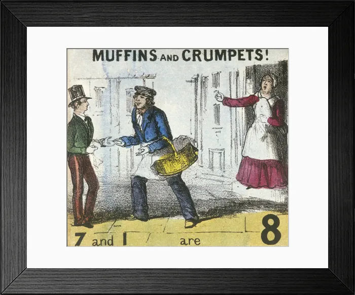 Framed Print : Muffins and Crumpets!, Cries of London, c1840. Artist: TH Jones Framed Print : Muffins and Crumpets!, Cries of London, c1840. Artist: TH Jones