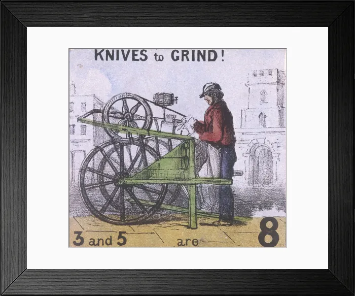 Framed Print : Knives to Grind!, Cries of London, c1840. Artist: TH Jones Framed Print : Knives to Grind!, Cries of London, c1840. Artist: TH Jones