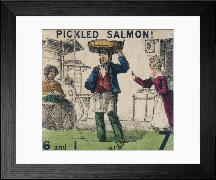 Framed Print : Pickled Salmon!, Cries of London, c1840. Artist: TH Jones