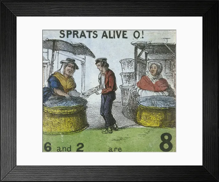 Framed Print : Sprats Alive O!, Cries of London, c1840. Artist: TH Jones Framed Print : Sprats Alive O!, Cries of London, c1840. Artist: TH Jones
