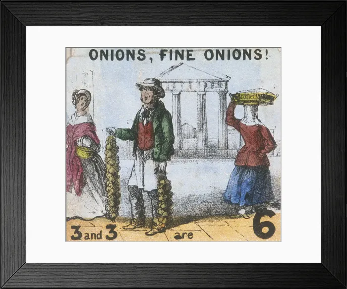 Framed Print : Onions, Fine Onions!, Cries of London, c1840. Artist: TH Jones Framed Print : Onions, Fine Onions!, Cries of London, c1840. Artist: TH Jones