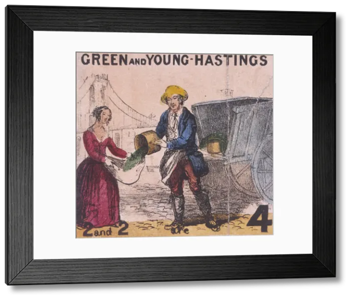 Framed Print : Green and Young Hastings, Cries of London, c1840. Artist: TH Jones Framed Print : Green and Young Hastings, Cries of London, c1840. Artist: TH Jones