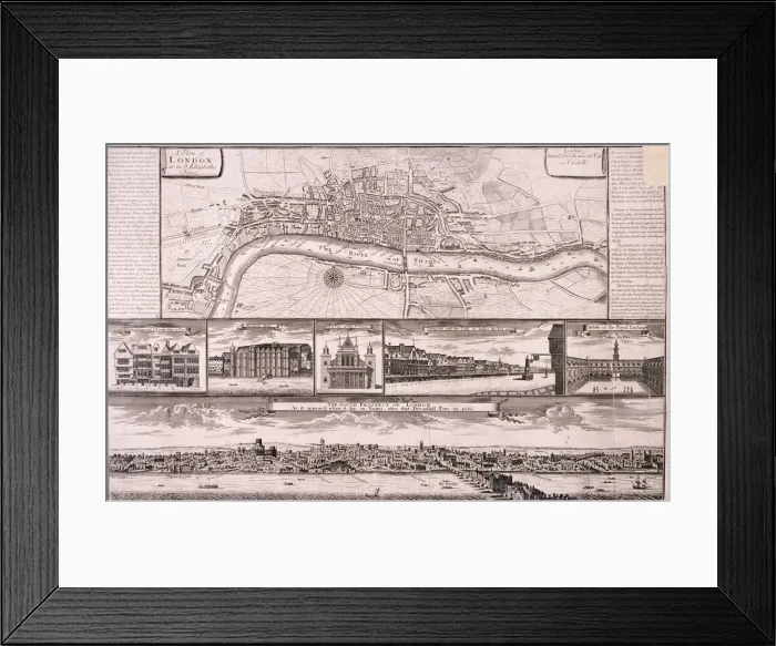 Framed Print : City of London, c1560, (c1750) Framed Print : City of London, c1560, (c1750)