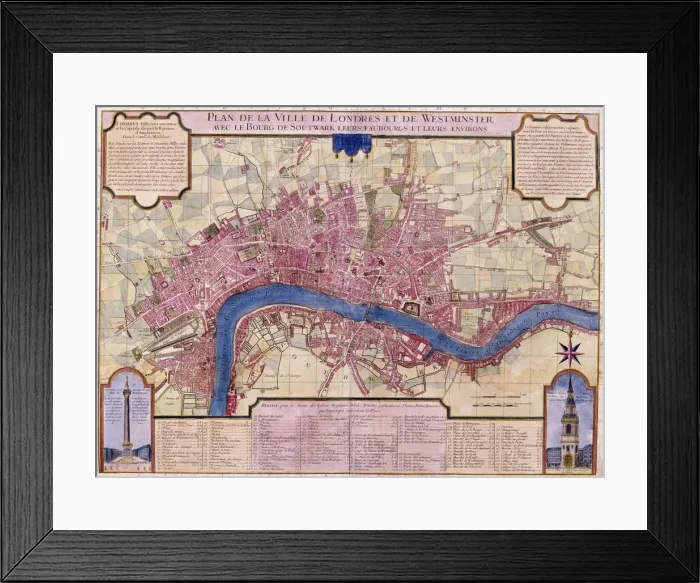 Framed Print : Map of London, 1727 Framed Print : Map of London, 1727