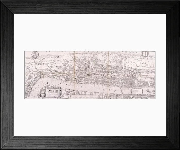 Framed Print : Map of London, c1560 Framed Print : Map of London, c1560