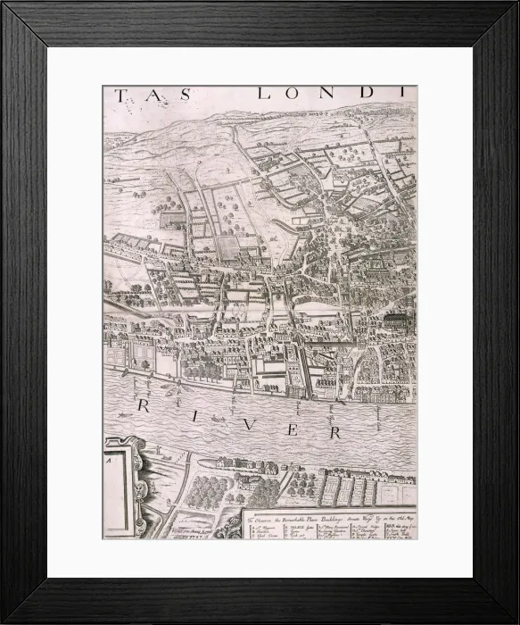 Framed Print : Map of London, 1560. Artist: George Vertue