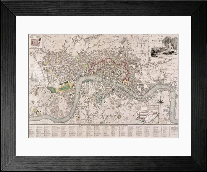 Framed Print : Map of London, 1797. Artist: Edward Mogg Framed Print : Map of London, 1797. Artist: Edward Mogg