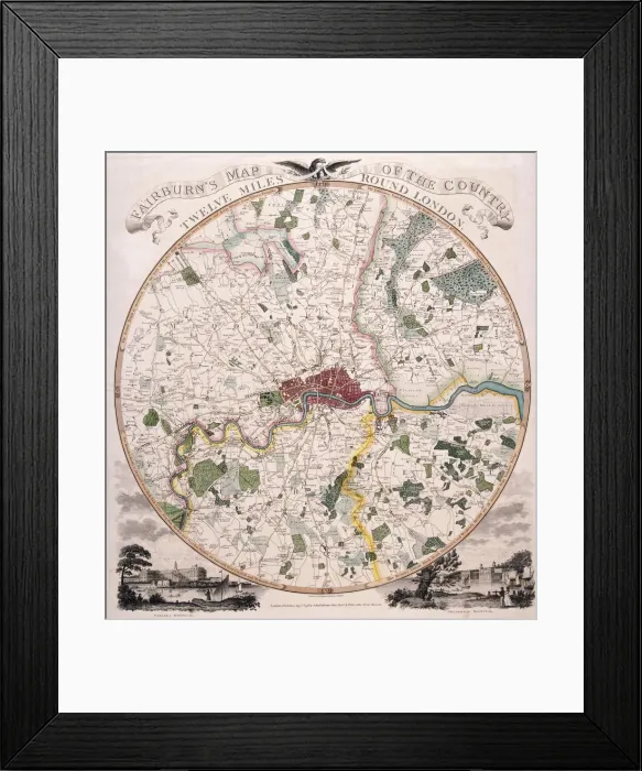 Framed Print : Map of London, 1798. Artist: E Bourne Framed Print : Map of London, 1798. Artist: E Bourne