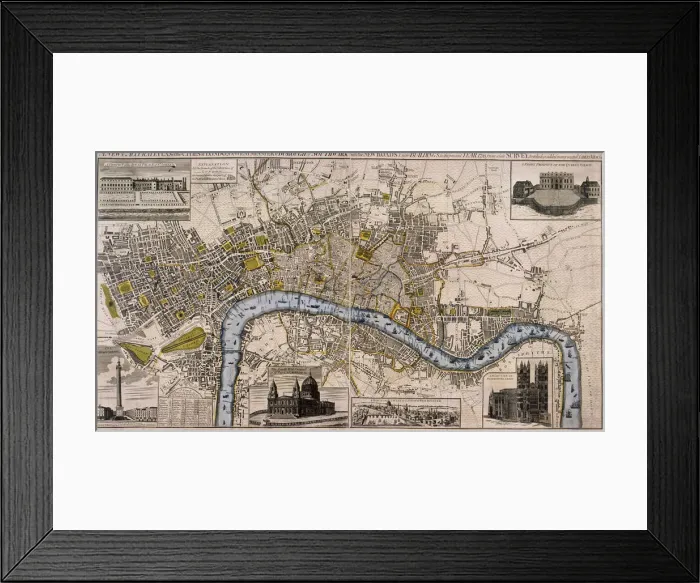 Framed Print : Map of London, 1798 Framed Print : Map of London, 1798