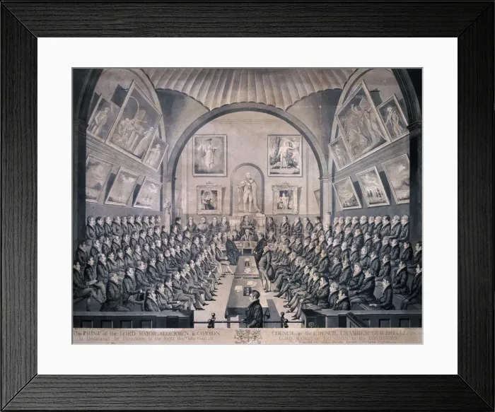 Framed Print : Guildhall, London, 1825. Artist: Richard Dighton Framed Print : Guildhall, London, 1825. Artist: Richard Dighton