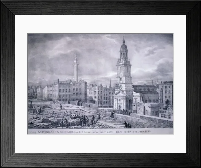 Framed Print : King William Street, 1830. Artist: George Scharf Framed Print : King William Street, 1830. Artist: George Scharf
