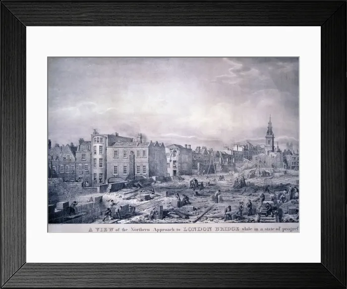 Framed Print : King William Street, London, 1830. Artist: George Scharf Framed Print : King William Street, London, 1830. Artist: George Scharf