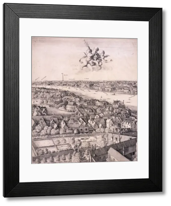 Framed Print : Panoramic view of London, c1670. Artist: Wenceslaus Hollar Framed Print : Panoramic view of London, c1670. Artist: Wenceslaus Hollar