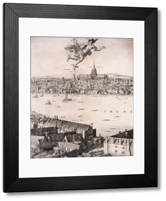 Framed Print : Panoramic view of London, c1670. Artist: Wenceslaus Hollar Framed Print : Panoramic view of London, c1670. Artist: Wenceslaus Hollar