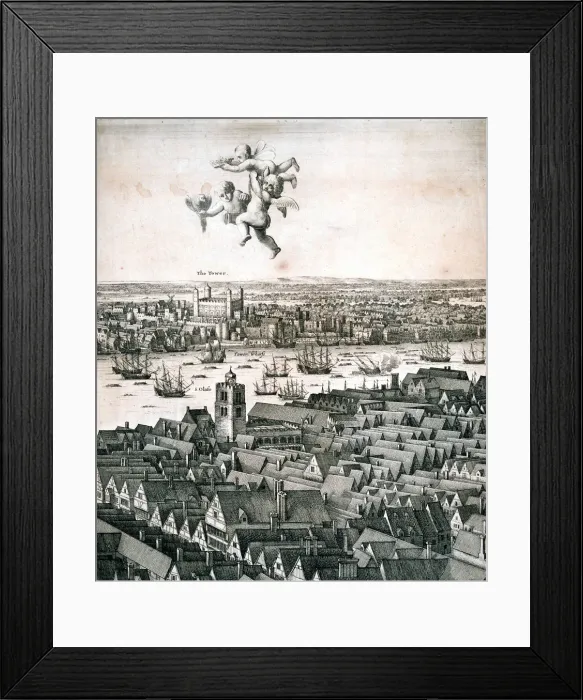 Framed Print : Panoramic view of London, c1670. Artist: Wenceslaus Hollar Framed Print : Panoramic view of London, c1670. Artist: Wenceslaus Hollar