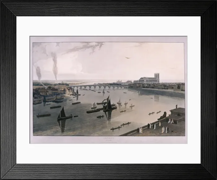 Framed Print : View of London from Somerset House, 1805. Artist: William Daniell Framed Print : View of London from Somerset House, 1805. Artist: William Daniell
