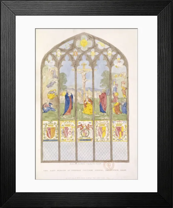 Framed Print : The East window of Norfolk College Chapel, Greenwich, London, 1804 Framed Print : The East window of Norfolk College Chapel, Greenwich, London, 1804