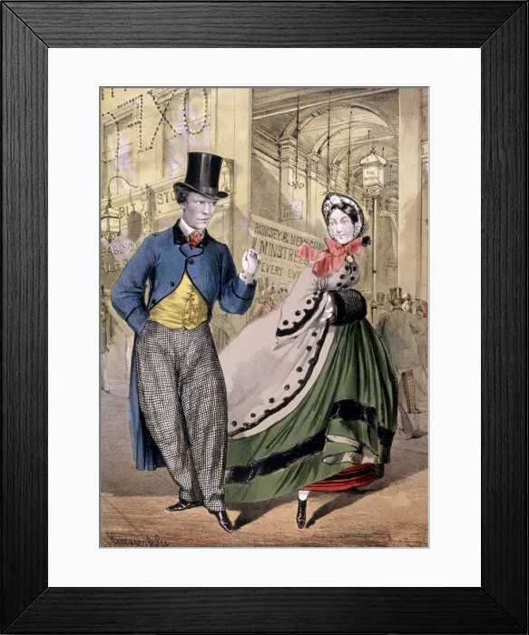 Framed Print : A lady and a gentleman by the entrance to the Oxford Music Hall, Oxford St, Westminster, c1860 Framed Print : A lady and a gentleman by the entrance to the Oxford Music Hall, Oxford St, Westminster, c1860