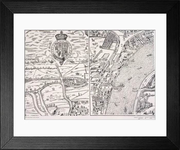 Framed Print : Agas Map of London, c1561 Framed Print : Agas Map of London, c1561