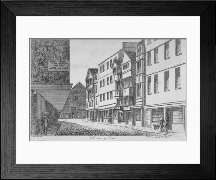 Framed Print : Chancery Lane, City of London, 1808. Artist: James Peller Malcolm Framed Print : Chancery Lane, City of London, 1808. Artist: James Peller Malcolm