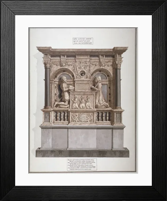 Framed Print : Monument to Richard Allington in Rolls Chapel, Chancery Lane, City of London, 1800 Framed Print : Monument to Richard Allington in Rolls Chapel, Chancery Lane, City of London, 1800