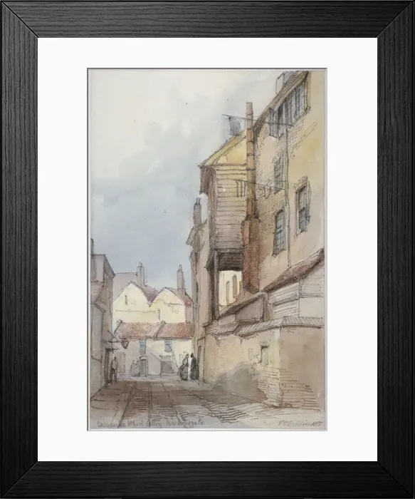 Framed Print : Catherine Wheel Alley, City of London, 1855. Artist Framed Print : Catherine Wheel Alley, City of London, 1855. Artist