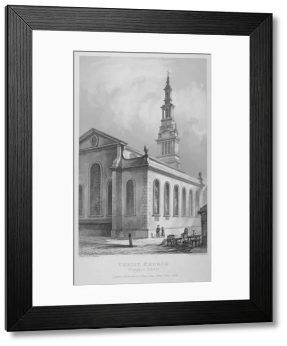 Framed Print : Christ Church, Newgate Street, City of London, 1838. Artist