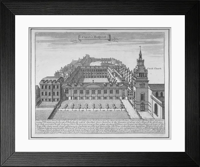 Framed Print : Christs Hospital, City of London, 1700 Framed Print : Christs Hospital, City of London, 1700