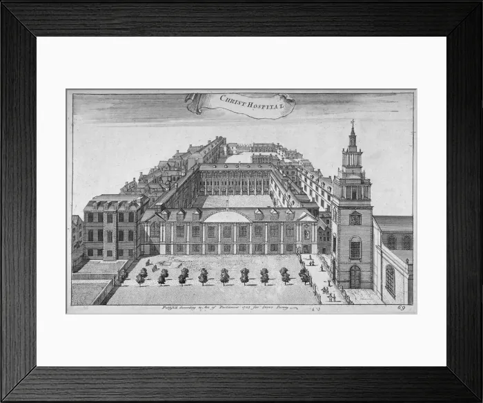 Framed Print : Christs Hospital, City of London, 1755. Artist: Benjamin Cole Framed Print : Christs Hospital, City of London, 1755. Artist: Benjamin Cole