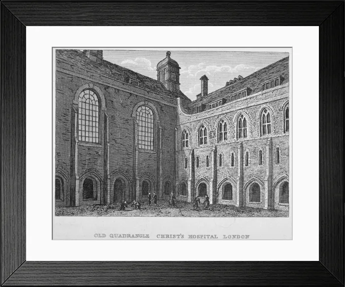 Framed Print : View of the old quadrangle, Christs Hospital, City of London, 1823 Framed Print : View of the old quadrangle, Christs Hospital, City of London, 1823