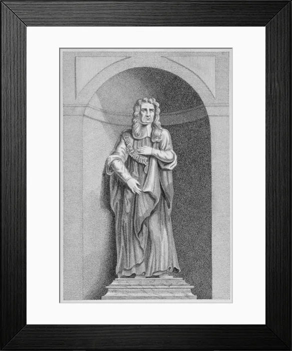 Framed Print : Statue of Sir John Moore from Christs Hospital, City of London, 1770 Framed Print : Statue of Sir John Moore from Christs Hospital, City of London, 1770