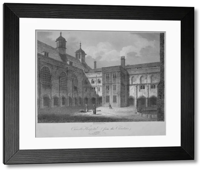 Framed Print : Christs Hospital from the cloisters, City of London, 1805. Artist: James Sargant Storer Framed Print : Christs Hospital from the cloisters, City of London, 1805. Artist: James Sargant Storer