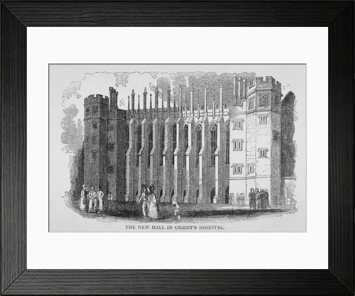 Framed Print : View of the hall, Christs Hospital, City of London, 1830 Framed Print : View of the hall, Christs Hospital, City of London, 1830