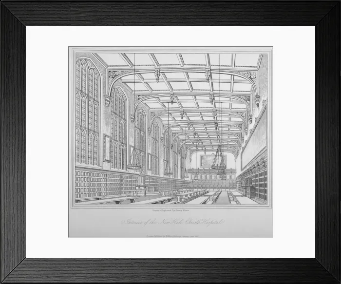 Framed Print : Interior view of the hall, Christs Hospital, City of London, 1833. Artist: Henry Shaw Framed Print : Interior view of the hall, Christs Hospital, City of London, 1833. Artist: Henry Shaw