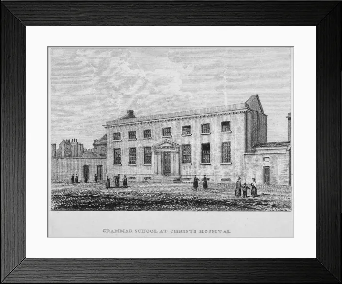 Framed Print : View of the grammar school at Christs Hospital, City of London, 1823. Artist: JB Framed Print : View of the grammar school at Christs Hospital, City of London, 1823. Artist: JB