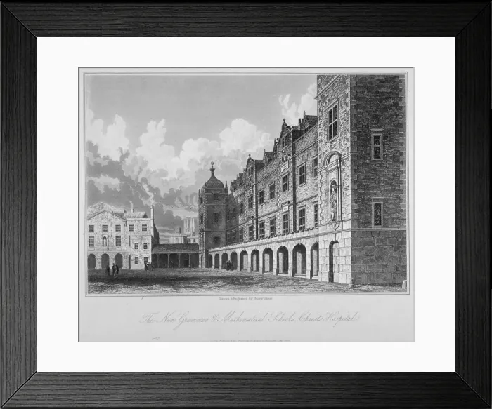Framed Print : View of the new grammar and mathematical schools, Christs Hospital, City of London, 1833 Framed Print : View of the new grammar and mathematical schools, Christs Hospital, City of London, 1833