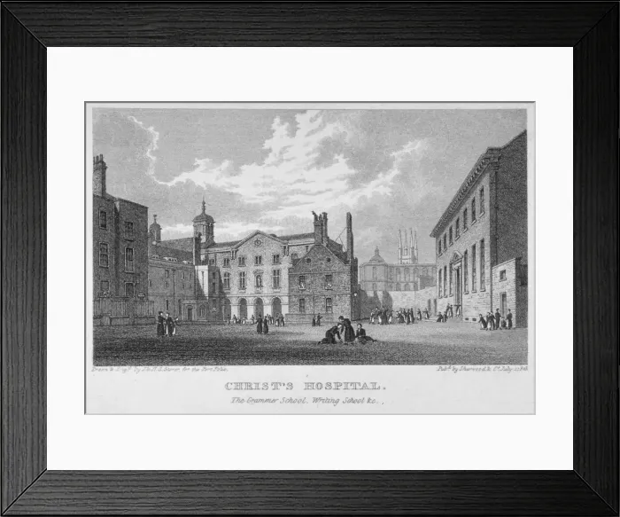 Framed Print : Christs Hospital, City of London, 1823. Artist: James Sargant Storer Framed Print : Christs Hospital, City of London, 1823. Artist: James Sargant Storer