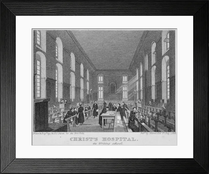Framed Print : Christs Hospital, City of London, 1823. Artist: James Sargant Storer Framed Print : Christs Hospital, City of London, 1823. Artist: James Sargant Storer